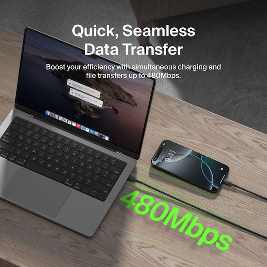 Belkin Boostcharge Geflochtenes Kabel USB Typ-C männlich - USB-A Schwarz 2m CAB022HQ2MBK