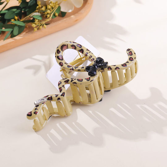 Coffee Leopard Series – Clamă Mare Ondulată De Păr – 13cm
