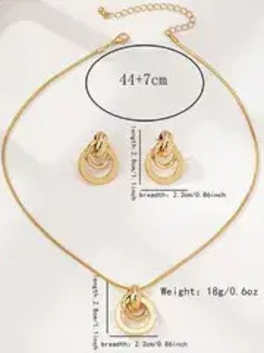 Schmuckset mit Halskette & Ohrringen aus Gold