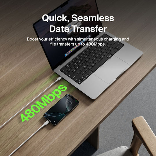 Belkin Boostcharge Kabel USB-C männlich - USB-C 60W Weiß 2m CAB024hq2mWH