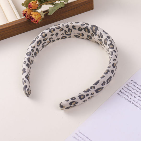 Leopard Print Series Στέκα Μαλλιών – Λευκό