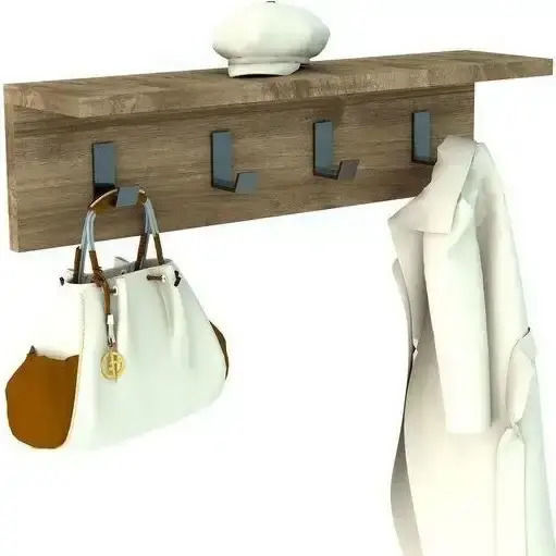 Agățătoare de perete cu 4 compartimente maro 60x15x16cm
