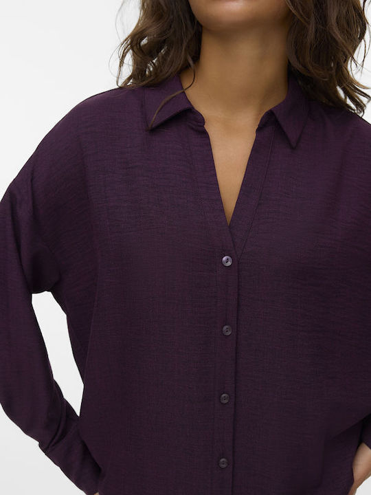Long Sleeve Women's Shirt Burgundy