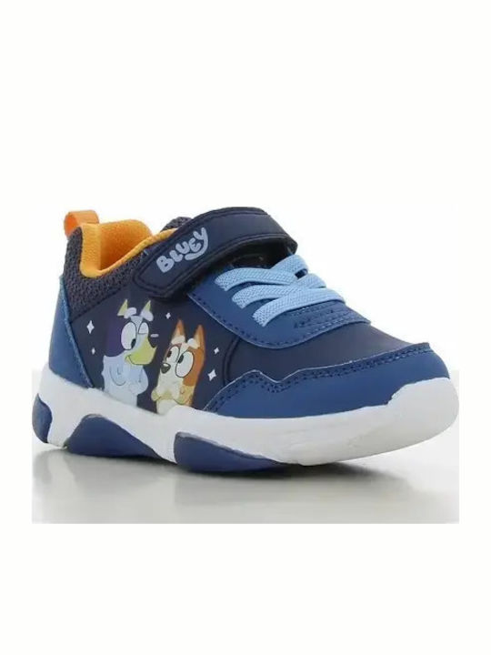 Kids Sneakers Anatomic with Hoop & Loop Closure & Lights Light Blue