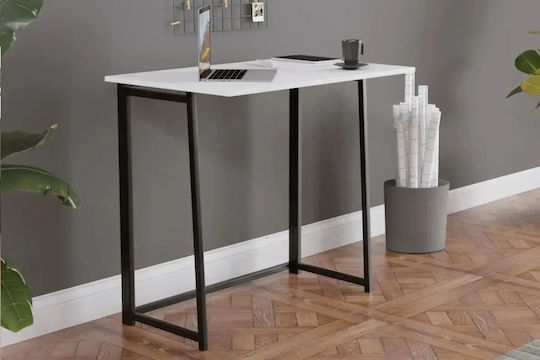 Birou Din Lemn Black-White Cu Picioare Metalice 80x50x75cm