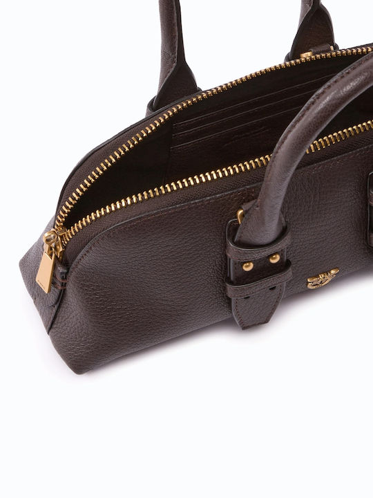 Bowling Leder Damenhandtasche Braun
