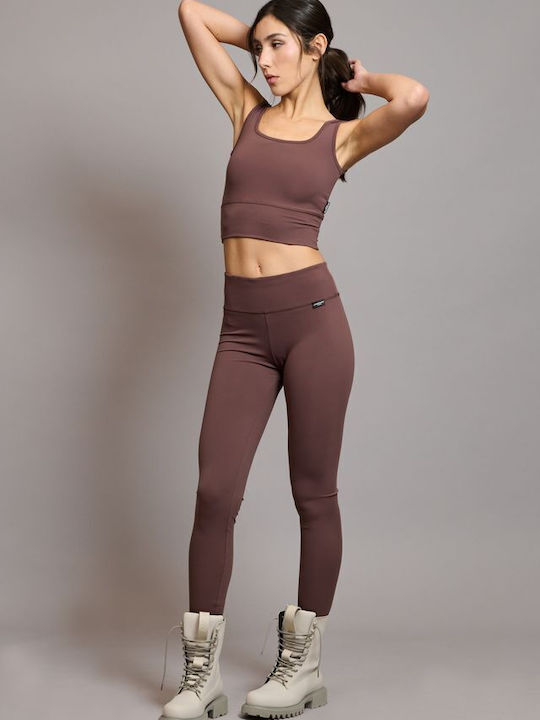 Training Damen-Set mit Leggings Braun