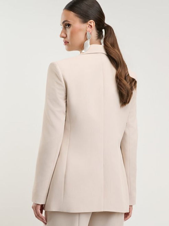 Desiree Long Women's Double Breasted Blazer Ecru
