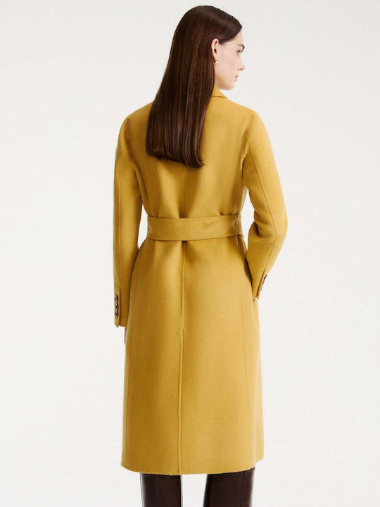 Women's Yellow Wool Coat