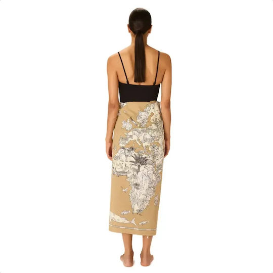 InouI Cotton Beige Beach Towel 190x100cm