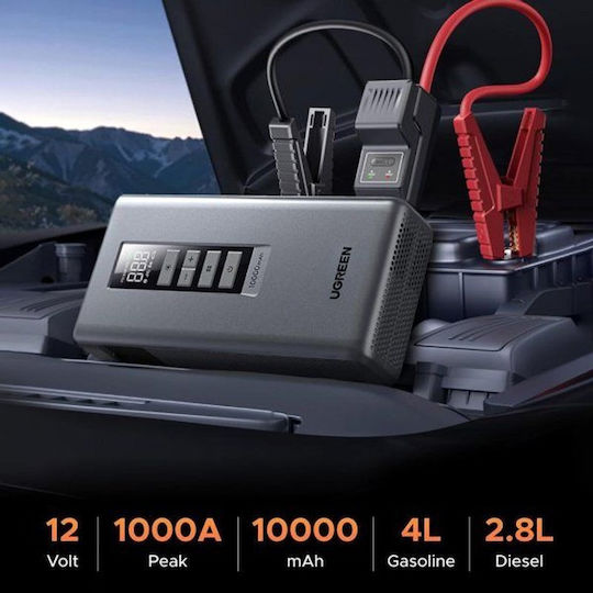 Ugreen ES703 Starter Portabil pentru Baterie Auto și Motocicletă 10000mAh cu Power Bank 12V