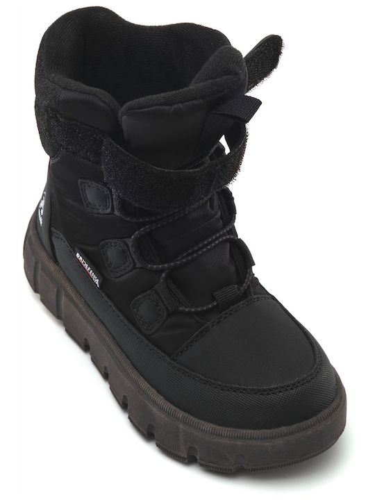 Kids Snow Ankle Boots with Laces Black