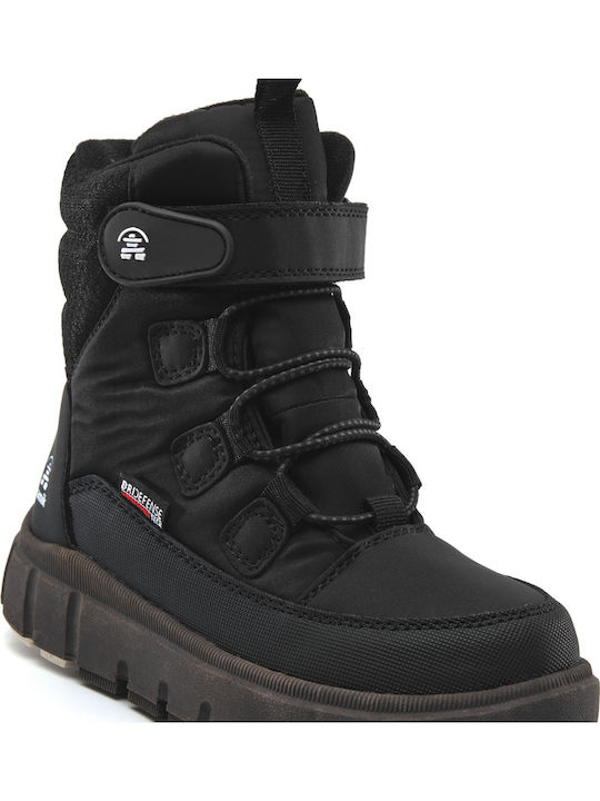 Kids Snow Ankle Boots with Laces Black