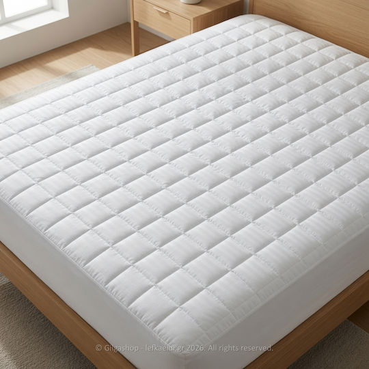 Casa Colori Protective Cover Single with Skirt White 100x200+30cm