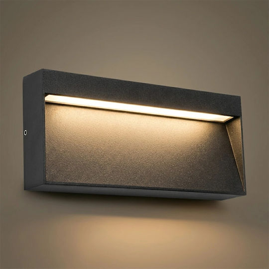 GloboStar Стенен Външен Осветителен Уред LED IP65 9W с Топла Бяла Светлина 20x3x9см. GloboStar Стенен Външен Осветителен Уред LED IP65 9W с Топла Бяла Светлина 20x3x9см.