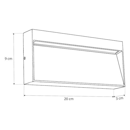 GloboStar Стенен Външен Осветителен Уред LED IP65 9W с Топла Бяла Светлина 20x3x9см.