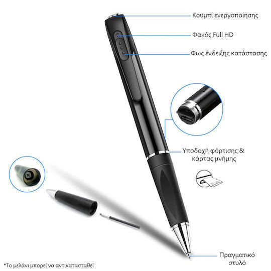 SPV Spionagekamera WiFi Stift 1080p mit Speicherkartensteckplatz und Bewegungsmelder