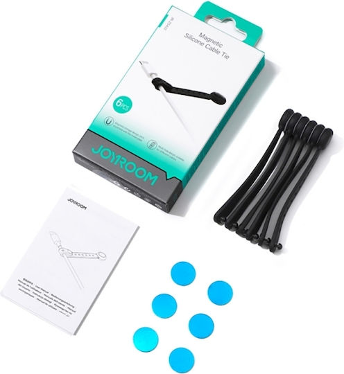 Joyroom Jr-zs422 Cable Organizer Silicone Band Magnet Set 6 Pieces – Black