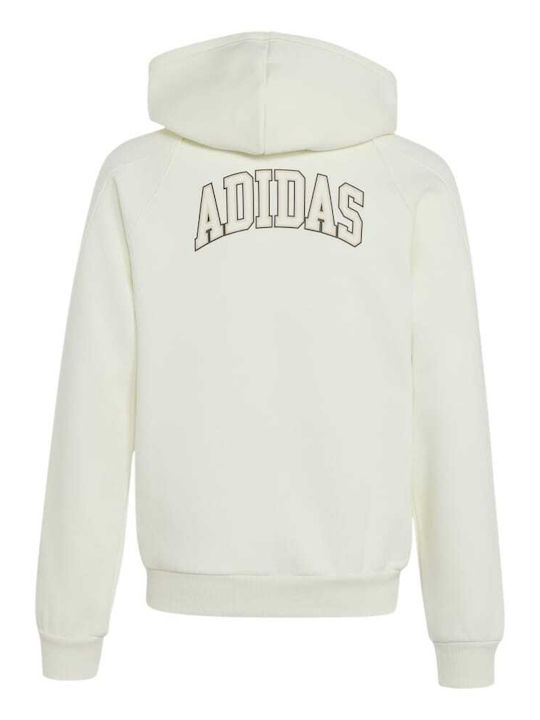 adidas Детска флийс жилетка с качулка екрю