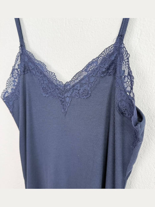 Cootaiya Summer Women's Robe with Nightgown Navy Blue
