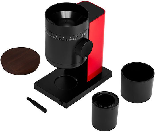 Fellow Opus Gen 2 Elektrische Kaffeemühle mit Getreidekapazität 110gr und 10 Mahlstufen Rot