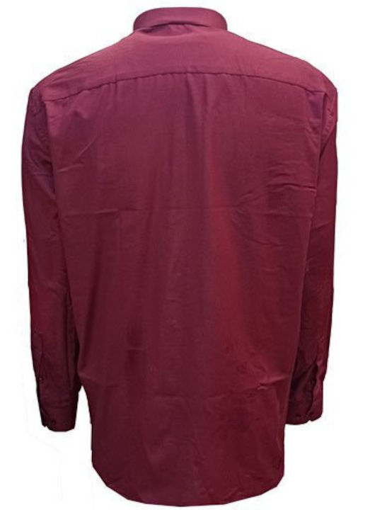 Long Sleeve Cotton Shirt Burgundy