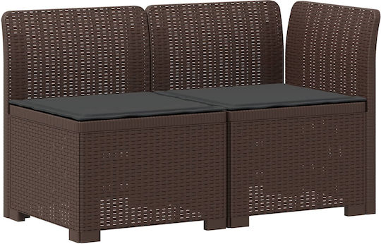 Set Camera De Zi Pentru Exterior 2 Piese Maro Cu Perne