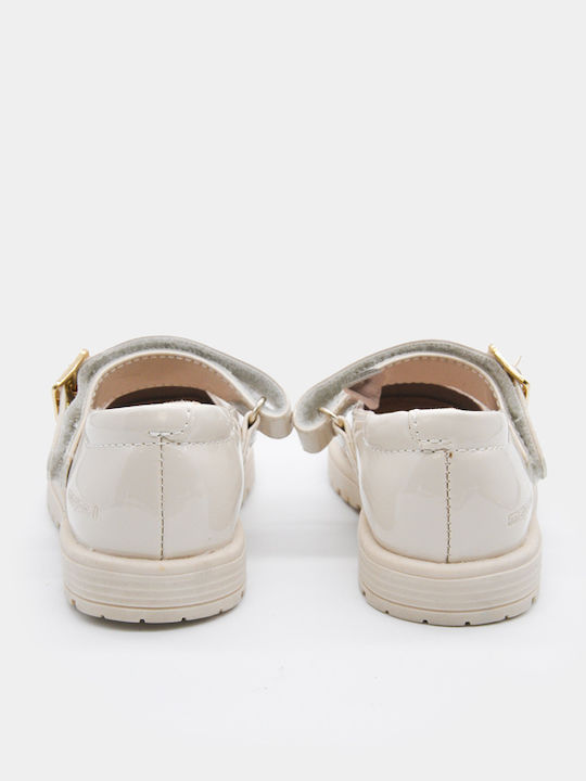 Kids Ballerinas with Hook & Loop Closure Ecru