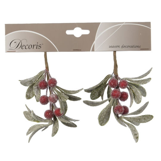Decoris Χριστουγεννιάτικο Διακοσμητικό Κλαδί Κόκκινο
