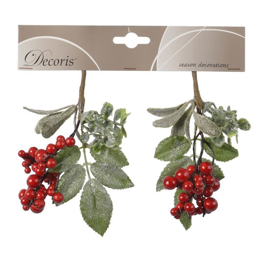 Decoris Χριστουγεννιάτικο Διακοσμητικό Κλαδί Κόκκινο