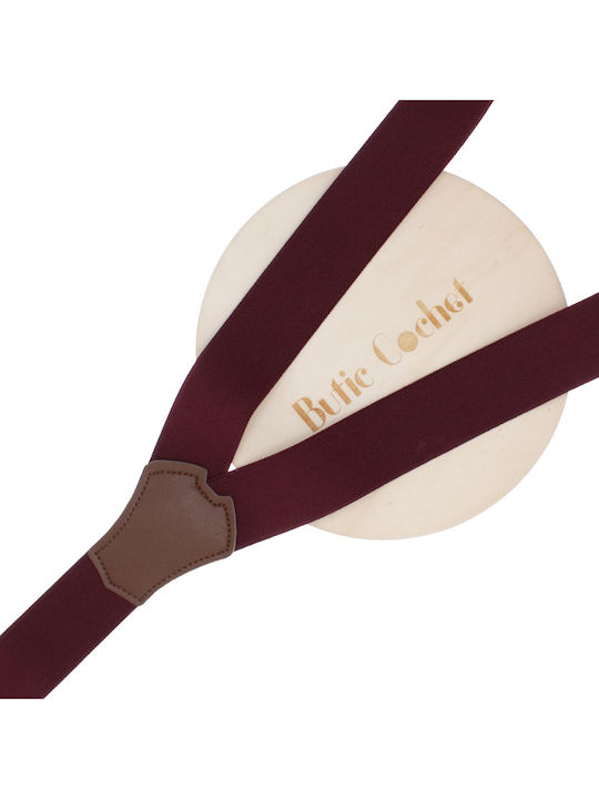 Breteli Unisex Adulți ButicCochet Din Material Sintetic Elastic 35 Mm Model Y-tip Bordo Br520