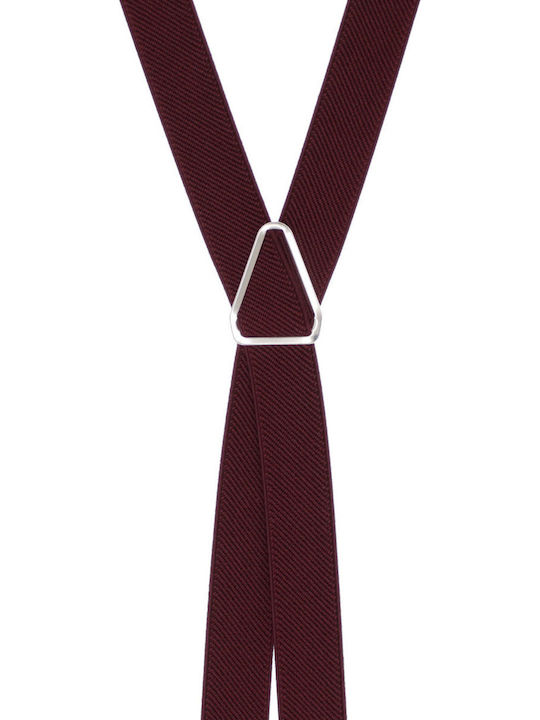 Unisex Adult Suspenders Buticcochet Made Elastic Synthetic Material 25 Mm Burgundy Br515