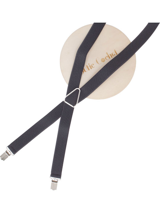 Breteli Unisex Adulți ButicCochet Din Material Sintetic Elastic 25 Mm Gri Br518