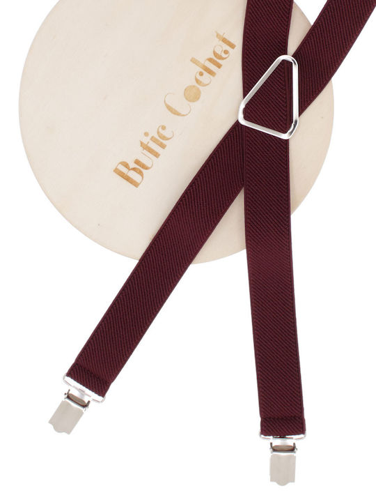 Breteli Elastice Unisex Adulți ButicCochet Din Material Sintetic 25 Mm Burgundia Br515