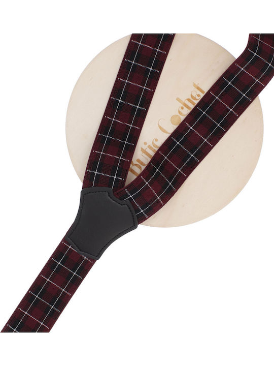 Breteli Unisex Adulți ButicCochet Din Material Sintetic Elastic 35 Mm Model Tip X Burgundy Br523