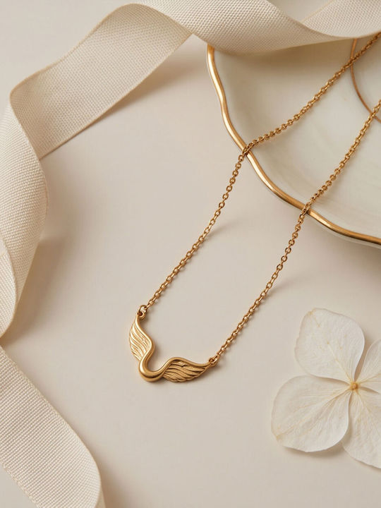Touch Necklace From Gold Plated Steel 29 186 Gold