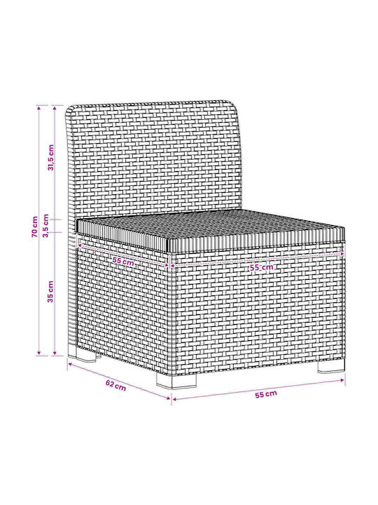 vidaXL Tree-Seater Outdoor Rattan Sofa with Cushions
