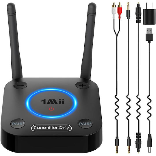 Bluetooth 5.3 Audio Transmitter 1Mii B06tx Dual Link Schwarz