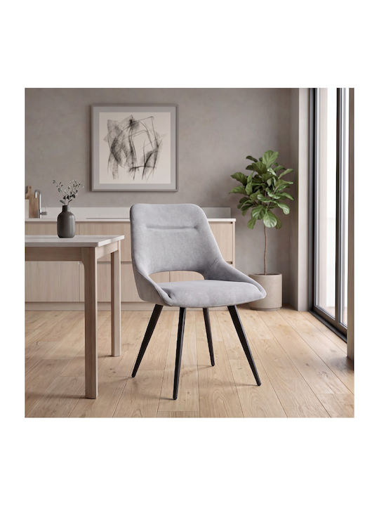 Firenze Dining Chairs with Fabric Upholstery Grey 2 pcs 51x60x81cm