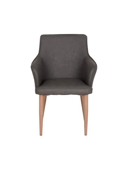 Mell Dining Chairs with Artificial Leather Upholstery Smoky Grey 2 pcs 59x57x85cm