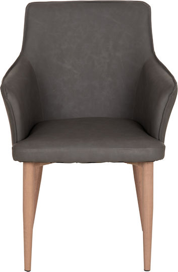 Mell Dining Chairs with Artificial Leather Upholstery Smoky Grey 2 pcs 59x57x85cm