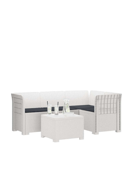 Ecksofa für den Außenbereich Rattan mit Kissen