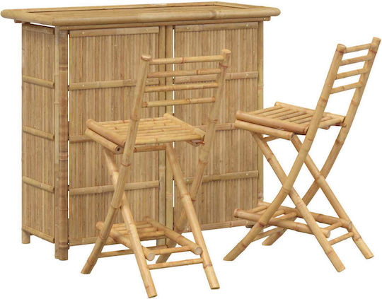 Garten- und Outdoor-Möbelsets Bar 3 Stück Natur Bambu
