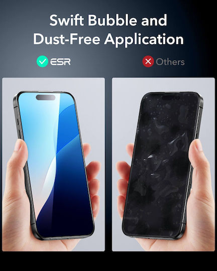 ESR Armorite Ултра-здраво Закалено стъкло iPhone 16 Pro Max Лесен монтаж с тава