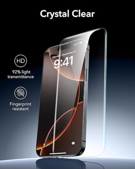 ESR Armorite Ултра-здраво Закалено стъкло iPhone 16 Pro Max Лесен монтаж с тава