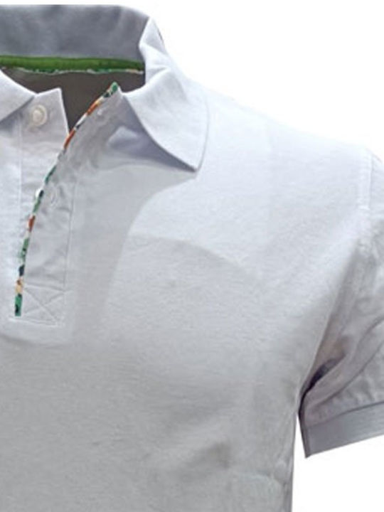 Luciano Faketti Polo Herrenbluse Kurzarm Weiß