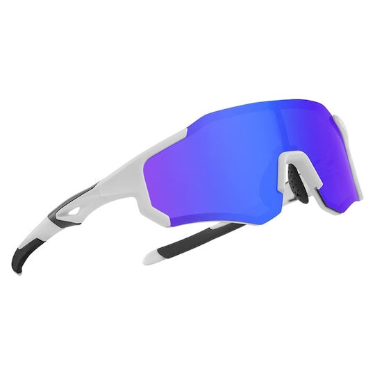 Rockbros Γυαλιά Ποδηλασίας με Μπλε Σκελετό και Polarized / Διάφανους Φακούς