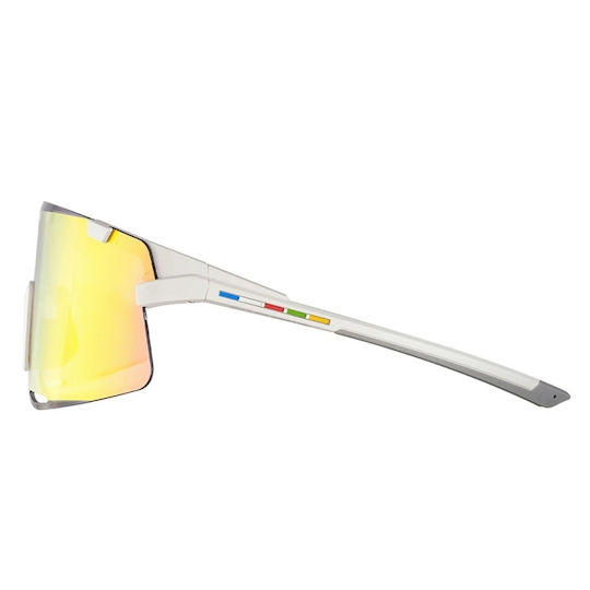 Rockbros Ochelari de Ciclism cu Ramă Galbenă și Lentile Transparente / Fotocromice / Polarizate