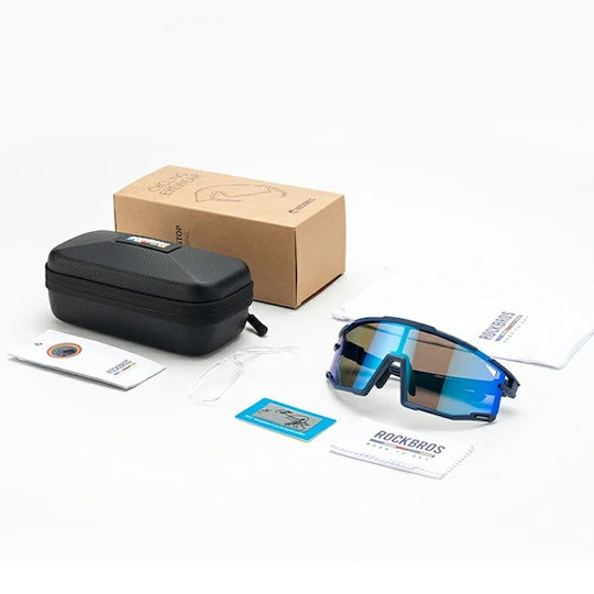 Rockbros Γυαλιά Ποδηλασίας με Μπλε Σκελετό και Polarized Φακούς