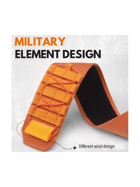 Nylon Tactical Orange Wearable Strap Apple Watch 38 40 41 42mm Series 10 11
